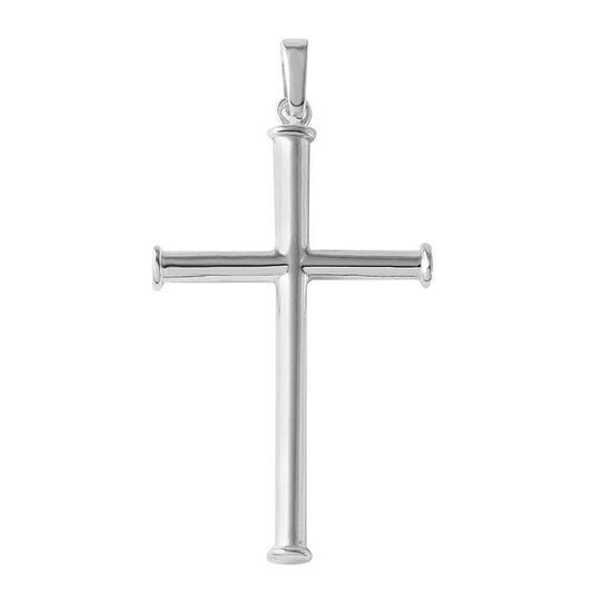 925 Sterling Silver High Polished Cross Pendant with Border