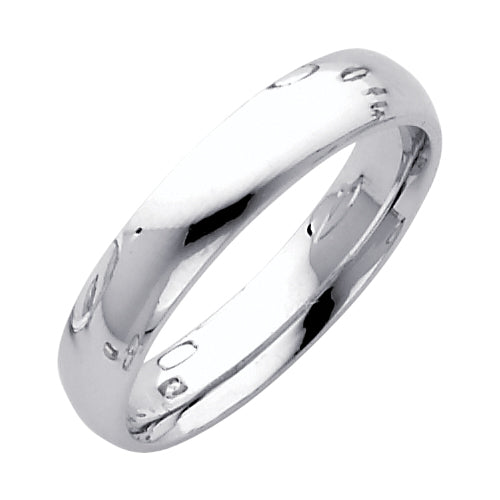 14K White Gold Traditional Heavy Weight Comfort Fit 4mm Wedding Band