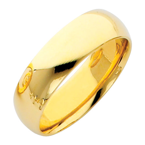 14K Yellow Gold Traditional Heavy Weight Comfort Fit 6mm Wedding Band