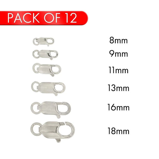 925 Sterling Silver Lobster Clasp (Pk of 12)