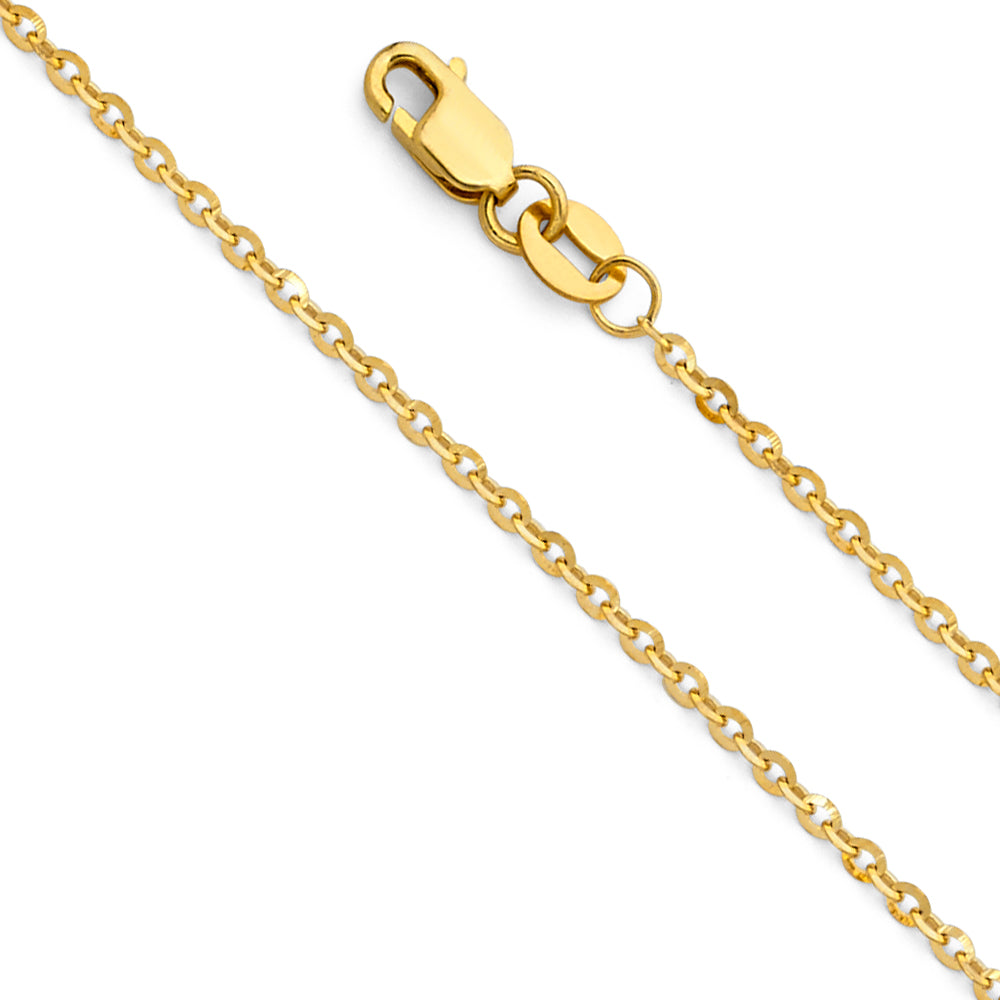 1.6mm 14K Solid Yellow Gold Cable Chain Necklaces