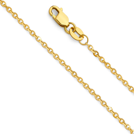1.6mm 14K Solid Yellow Gold Cable Chain Necklaces
