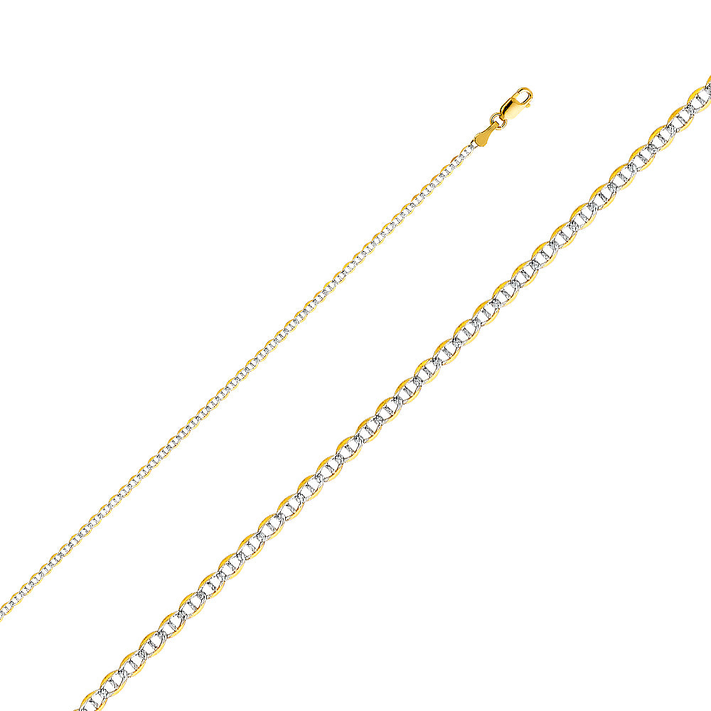 14K Gold 14KY 2mm Flat Mariner WP Chain