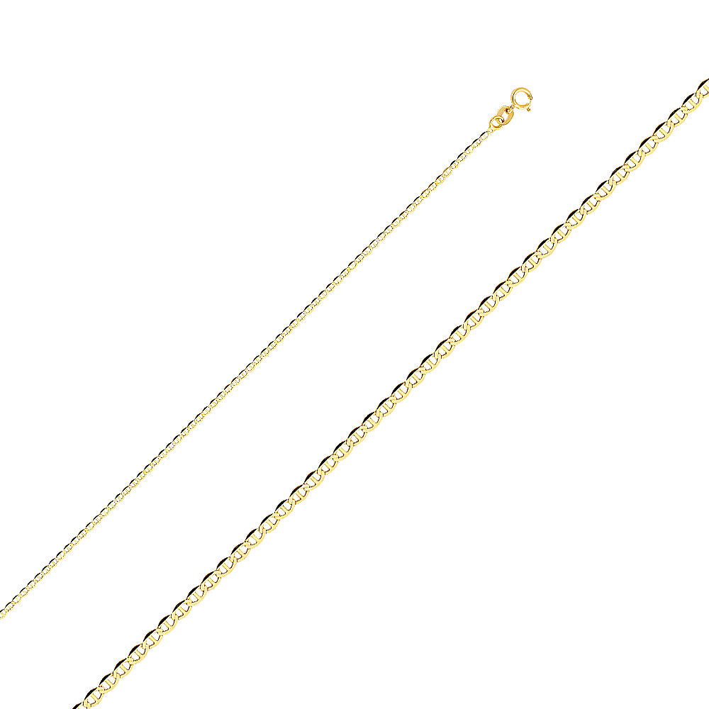 14K Gold 14KY 1.4mm Flat Mariner Chain