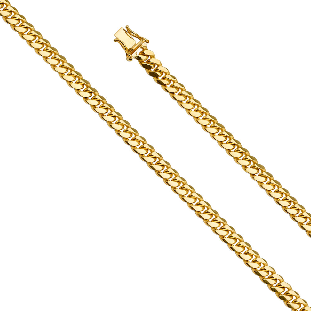 14K Gold 6mm 14K Solid Yellow Gold Miami Cuban Chain Necklaces & Matching Bracelets