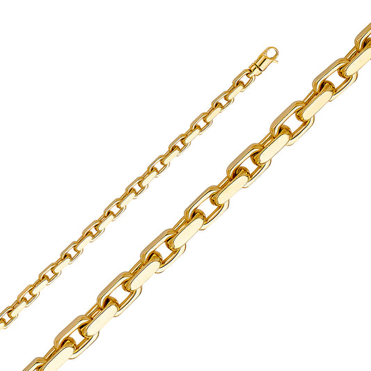 5.3 mm 14K Solid Yellow Gold Fancy Link Chain  Necklaces & Matching Bracelets