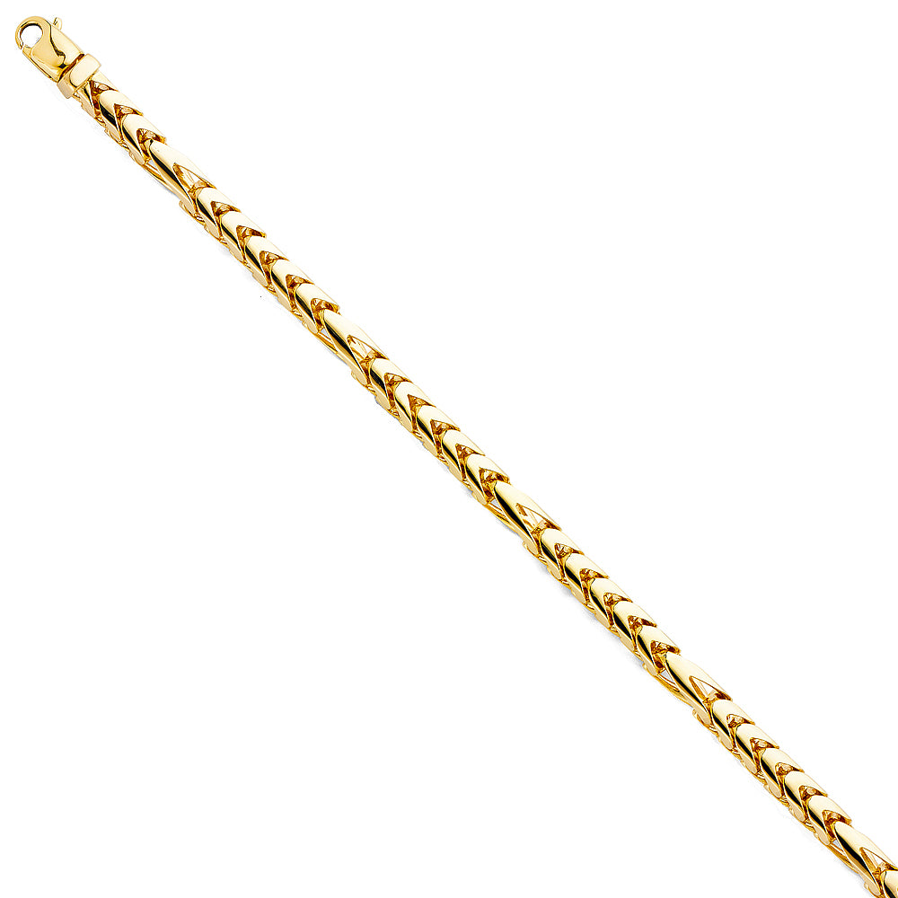 6.1mm 14K Solid Yellow Gold Fancy Bullet Chain  Necklaces & Matching Bracelets