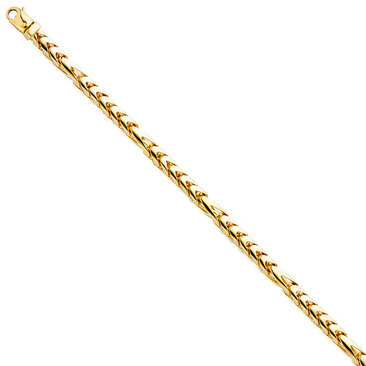 6.1mm 14K Solid Yellow Gold Fancy Bullet Chain  Necklaces & Matching Bracelets