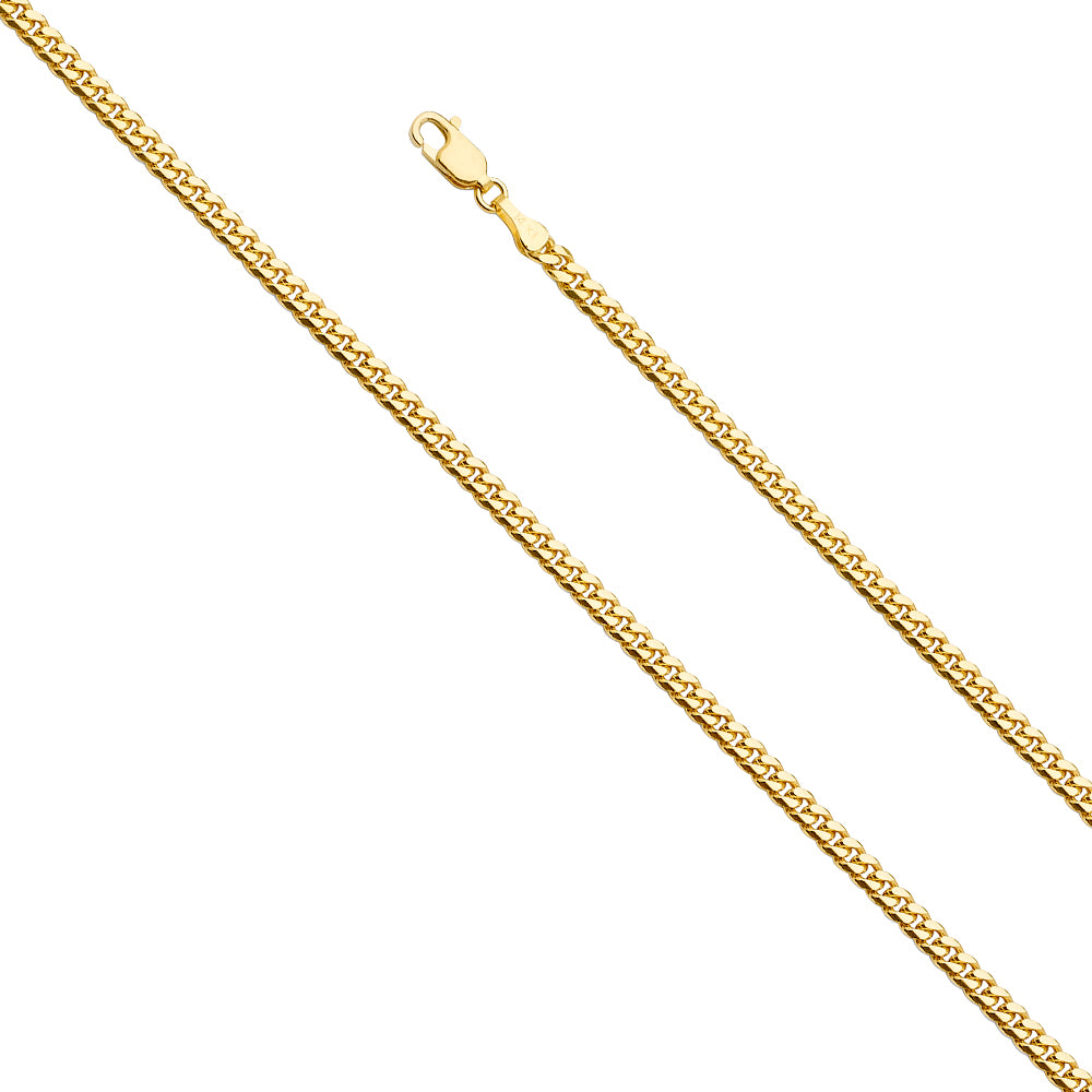 14K Gold 3.3mm 14K Solid Yellow Gold Miami Cuban Chain Necklaces & Matching Bracelets