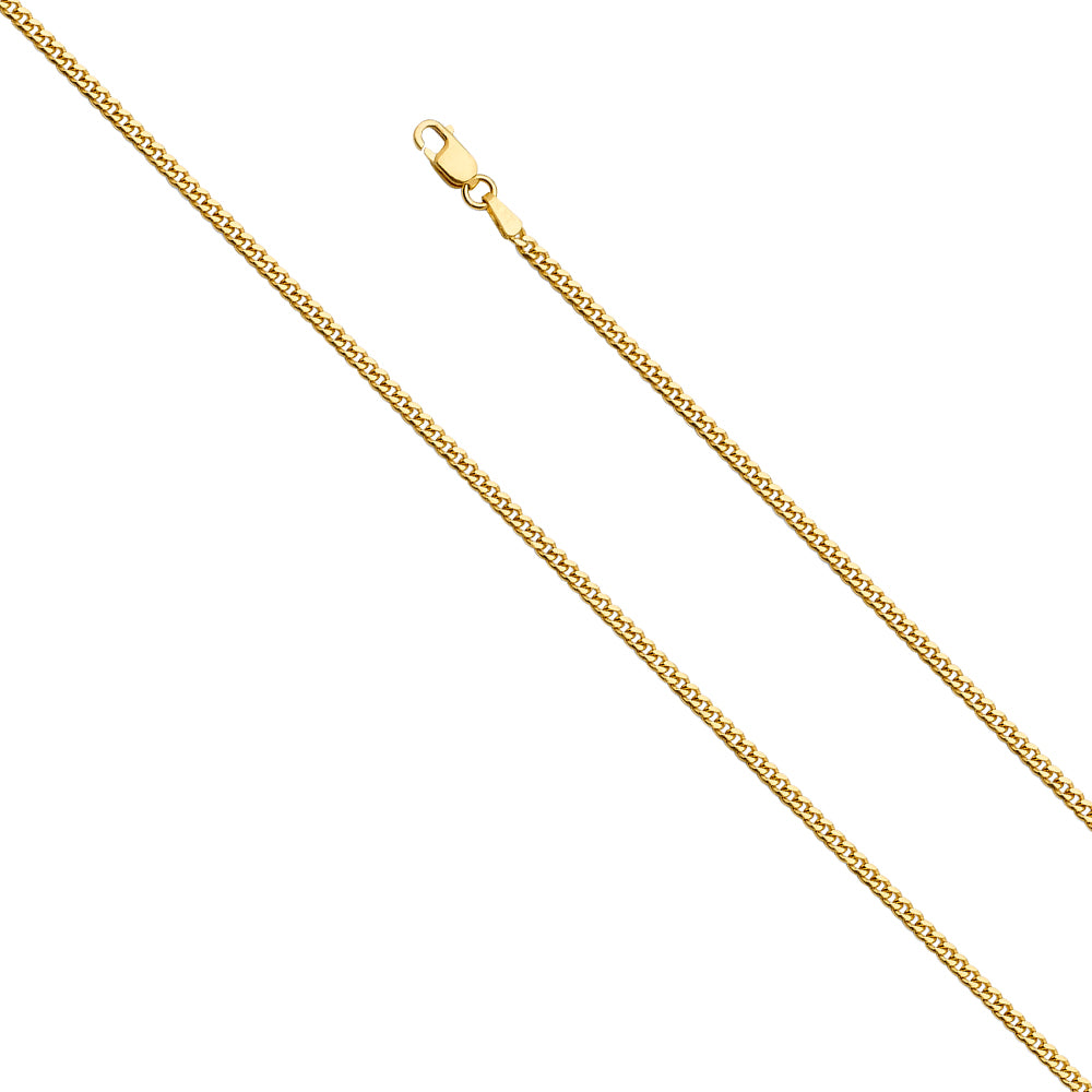 14K Gold 2.2mm 14K Solid Yellow Gold Miami Cuban Chain Necklaces & Matching Bracelets