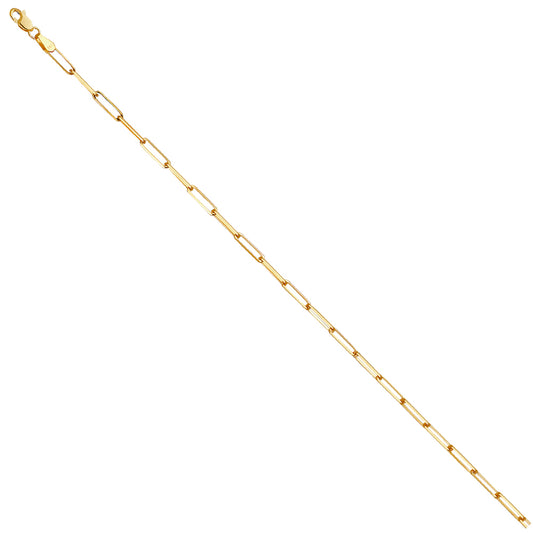 2.7mm 14K Solid Yellow Gold  Paperclip Chain Necklaces