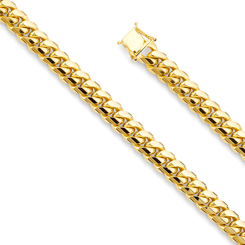 9mm 14K Solid Yellow Gold Miami Cuban Necklaces & Matching Bracelets