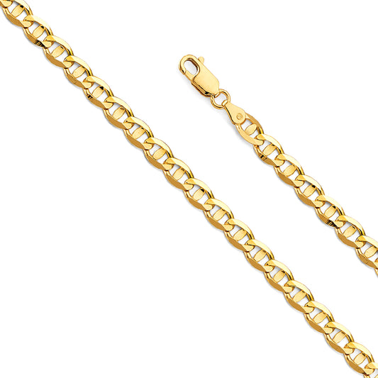 5.3mm 14K Solid Yellow Gold Mariner Chain Necklaces & Matching Bracelets