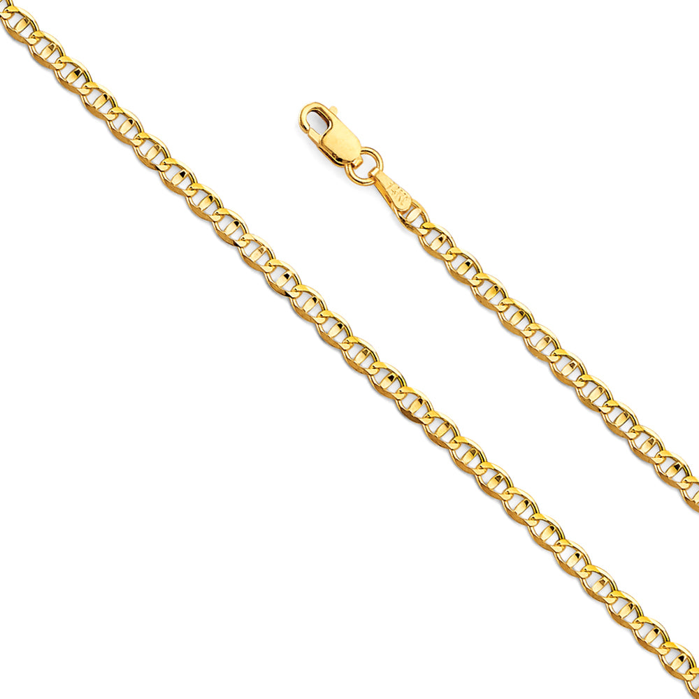3.0mm 14K Solid Yellow Gold Mariner Chain Necklaces & Matching Bracelets