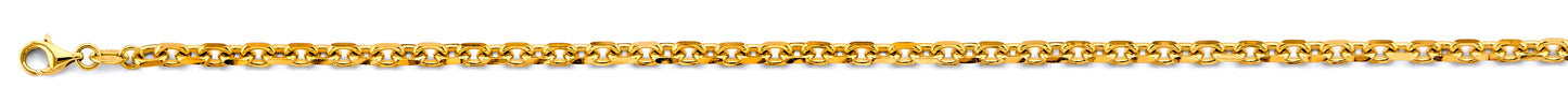 3.0mm 14K Solid Yellow Gold Fancy Link Necklaces & Matching Bracelets