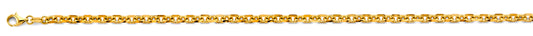 3.0mm 14K Solid Yellow Gold Fancy Link Necklaces & Matching Bracelets