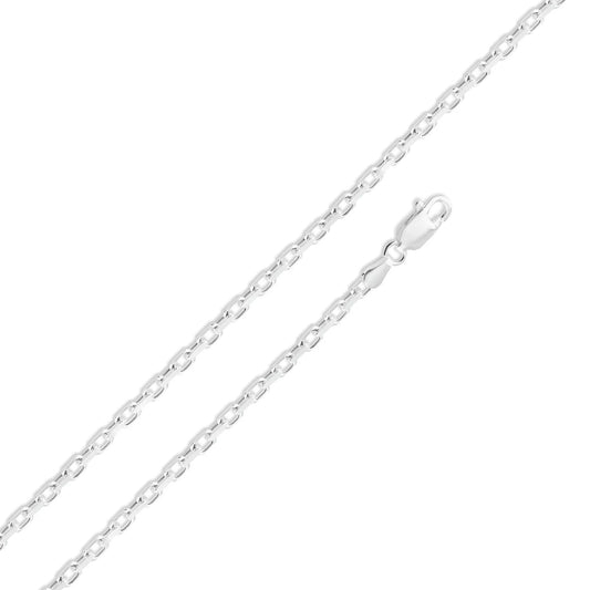 925 Sterling Silver Diamond Cut Forzatina Link Chain or Bracelet