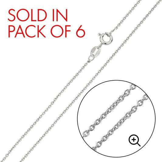 925 Sterling Silver Rhodium Plated Anchor 025 Chain 1mm