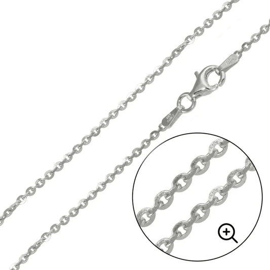 925 Sterling Silver Rhodium Plated Brillantina DC 050 Chain 2.1mm