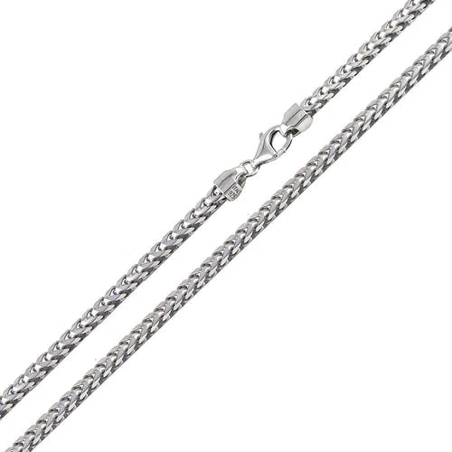 925 Sterling Silver Rhodium Plated Franco 300 Chain 3mm