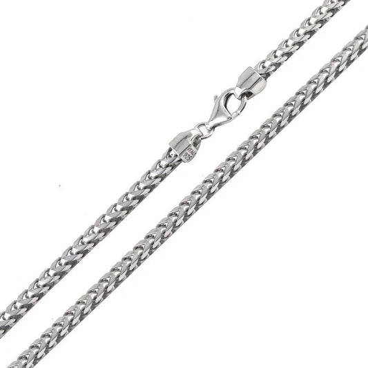 925 Sterling Silver Rhodium Plated Franco 420 Chain 4.2mm