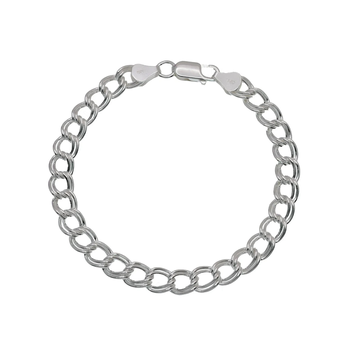 925 Sterling Silver Chino Links Double Wire Bracelet