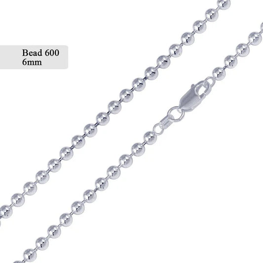 Silver Bead 600 Chain 6mm