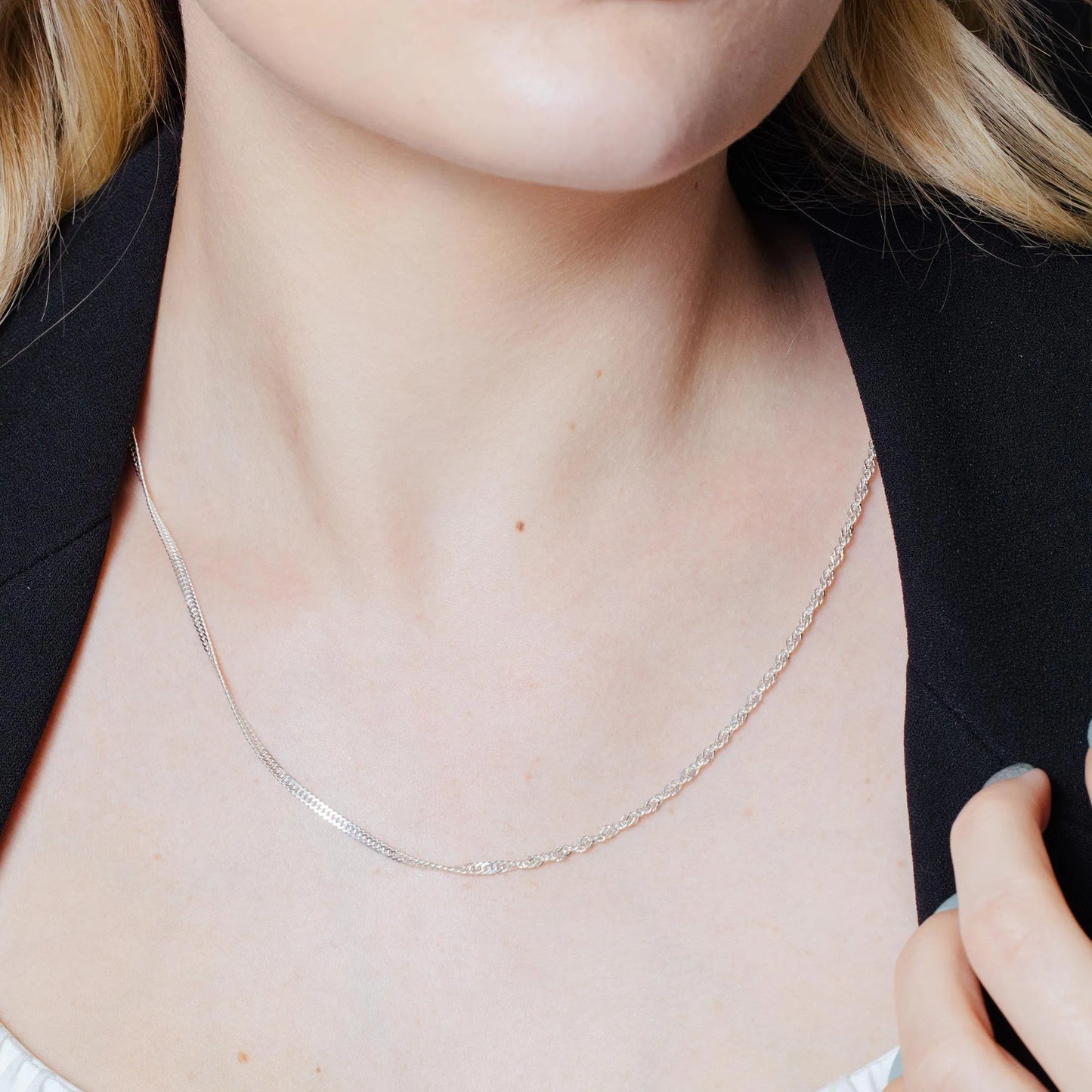 Silver Singapore 040 Chain 2.4mm