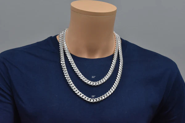 925 Sterling Silver Miami Cuban 300 10.4mm Chain or Bracelet