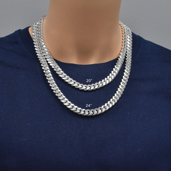 925 Sterling Silver Miami Cuban 300 10.4mm Chain or Bracelet