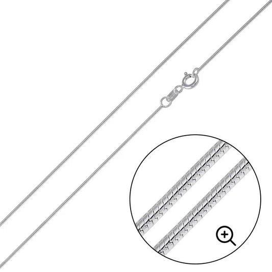 925 Sterling Silver Round Snake 010 Chain 0.7mm