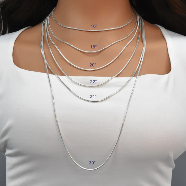 925 Sterling Silver Round Snake 050 Chain 2mm