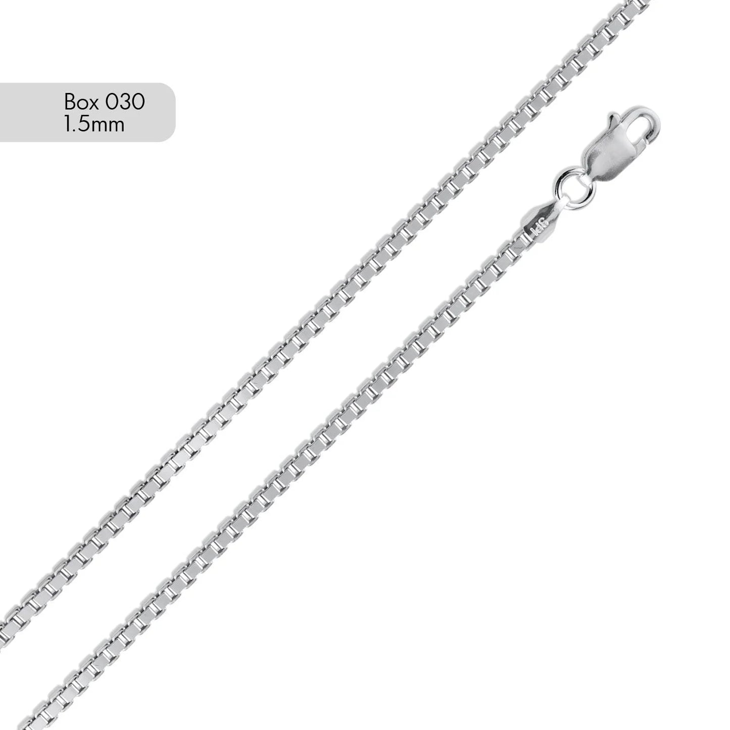 925 Sterling Silver Box 030 Chain 1.5mm
