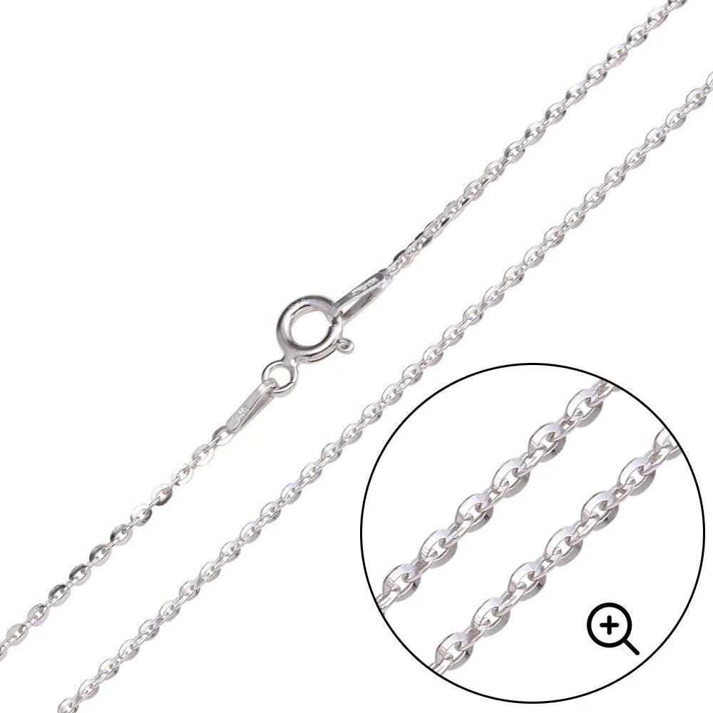 925 Sterling Silver Flat Oval Link Chain 1.4mm (Pk of 6)