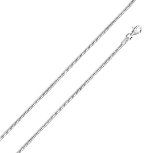 925 Sterling Silver Round Snake 200 Hollow Chain 2mm