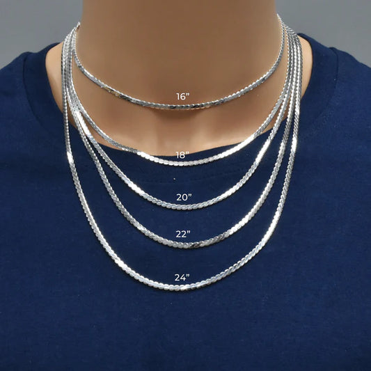925 Sterling Silver Flat Rope / S Chain 3.0mm