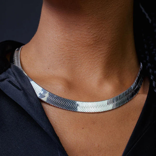 925 Sterling Silver Herring Bone 120 Chain or Bracelet 11mm
