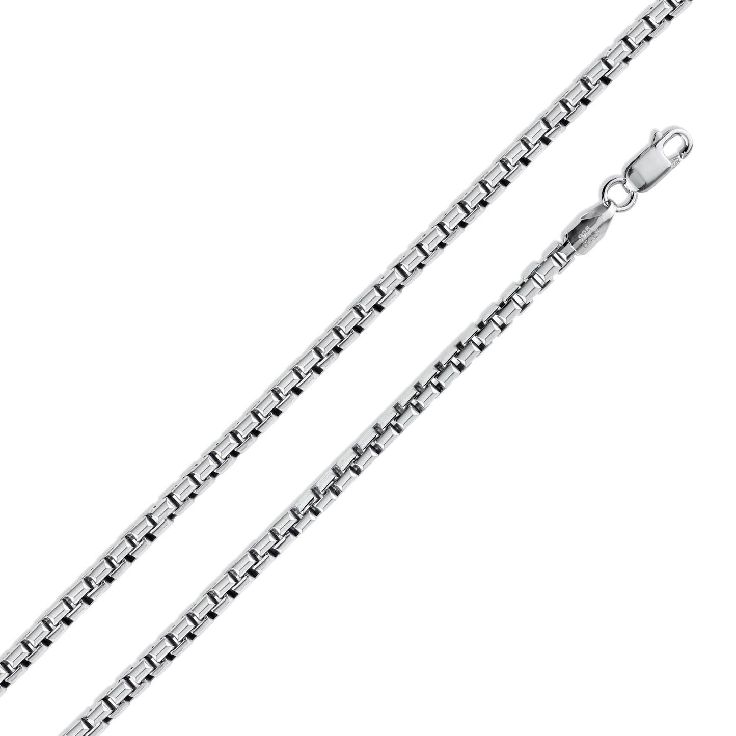 925 Sterling Silver Round Box 050 2.4mm Chain