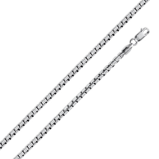 925 Sterling Silver Round Box 050 2.4mm Chain