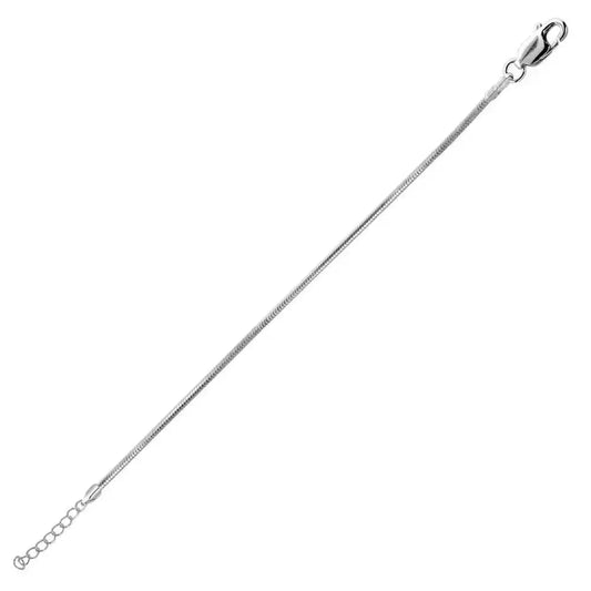 925 Sterling Silver High Polished 8 Sided Snake 025 Anklets 1mm