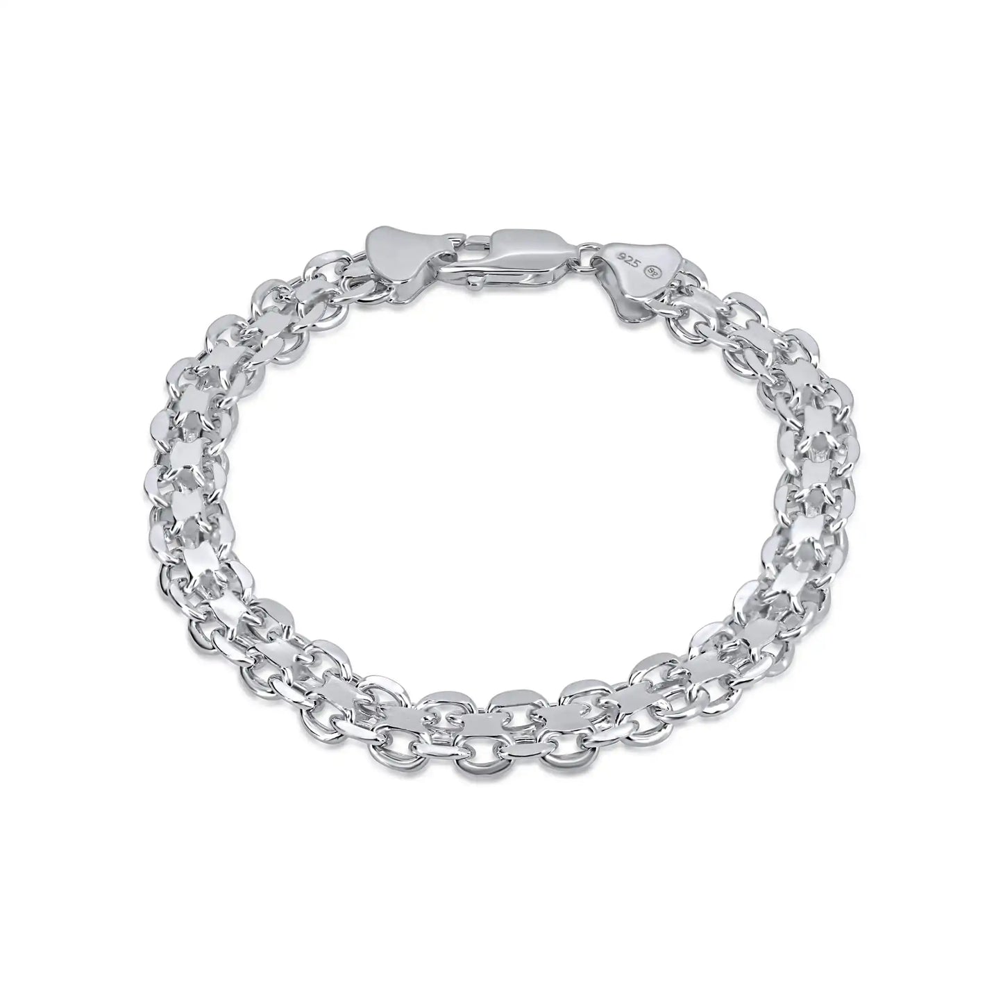 925 Sterling Silver Double Link Bracelet