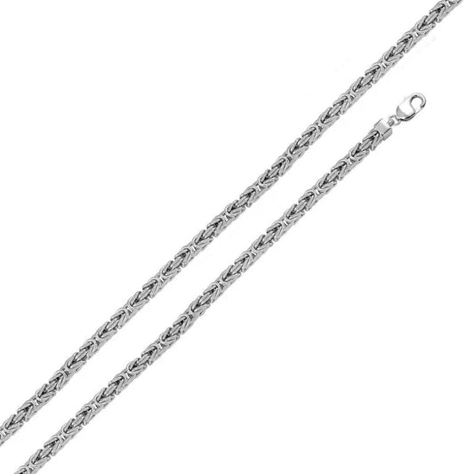 925 Sterling Silver Anti Tarnish Byzantine 4.2mm Chain