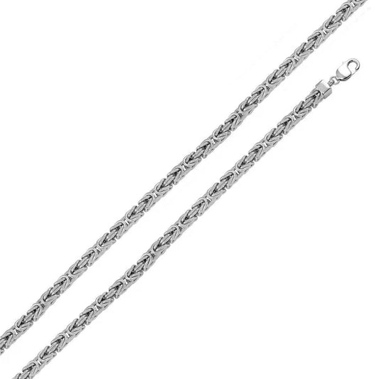 925 Sterling Silver Anti Tarnish Byzantine 4.9mm Chain