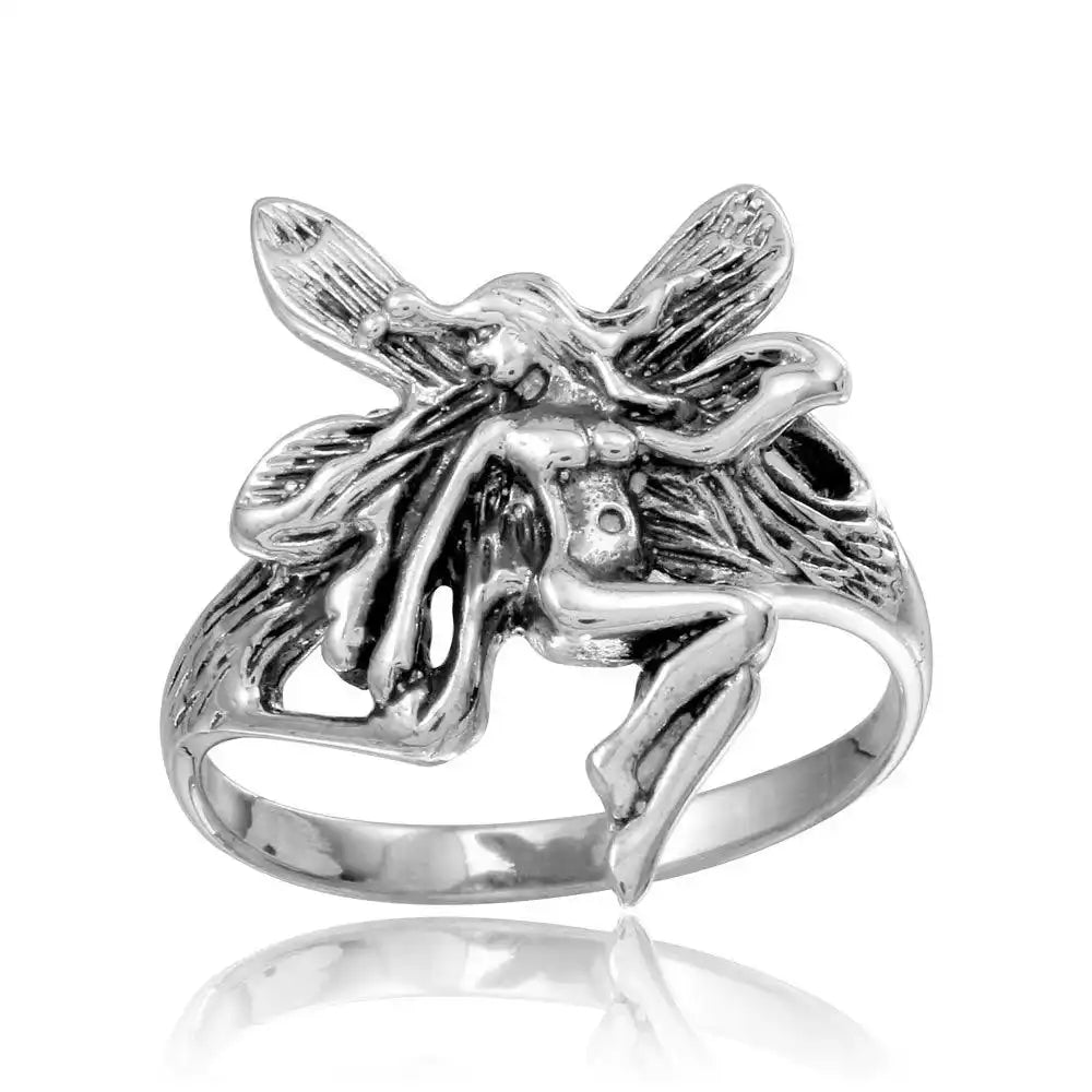 925 Sterling Silver High Polished Fairy Ring