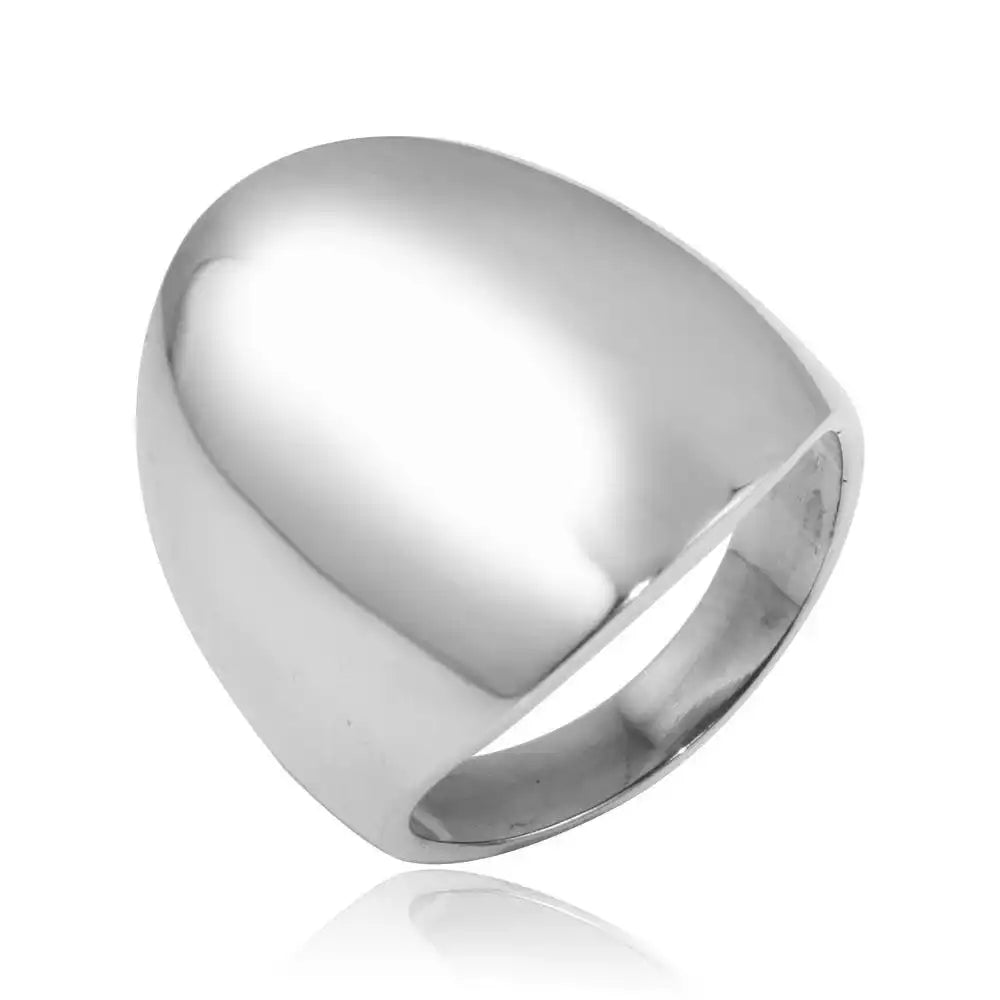 925 Sterling Silver High Polished Blank Oval Ring