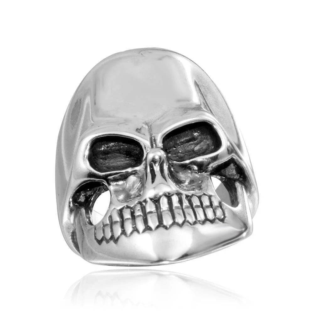 925 Sterling Silver High Polished Skull Ring