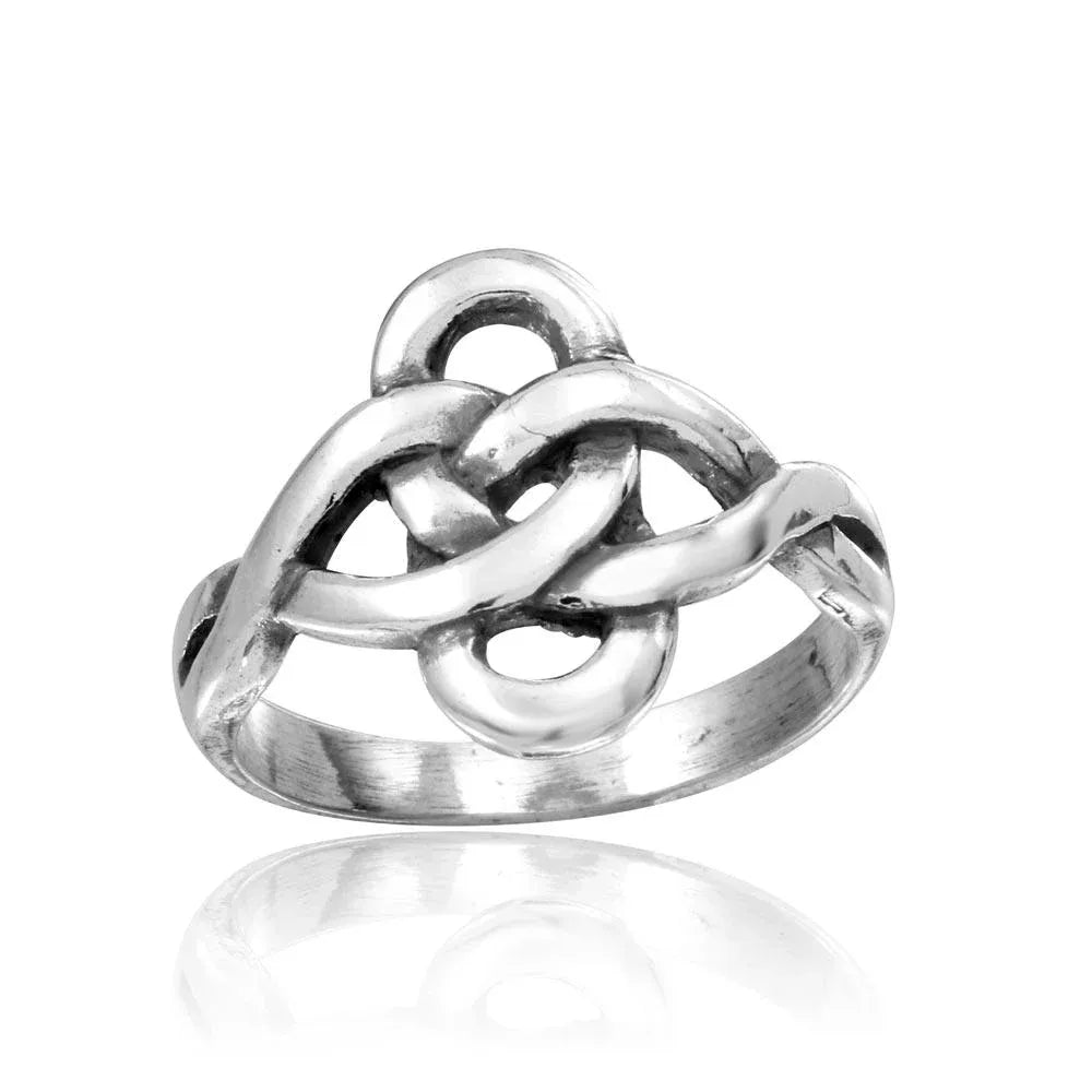 925 Sterling Silver High Polished Linked Loop Ring