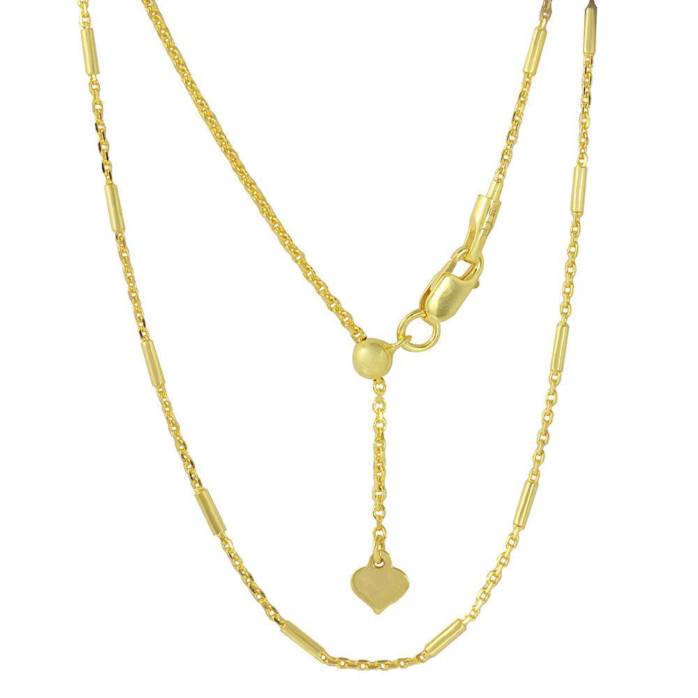 925 Silver Gold Plated Adjustable Bar Slider Chain