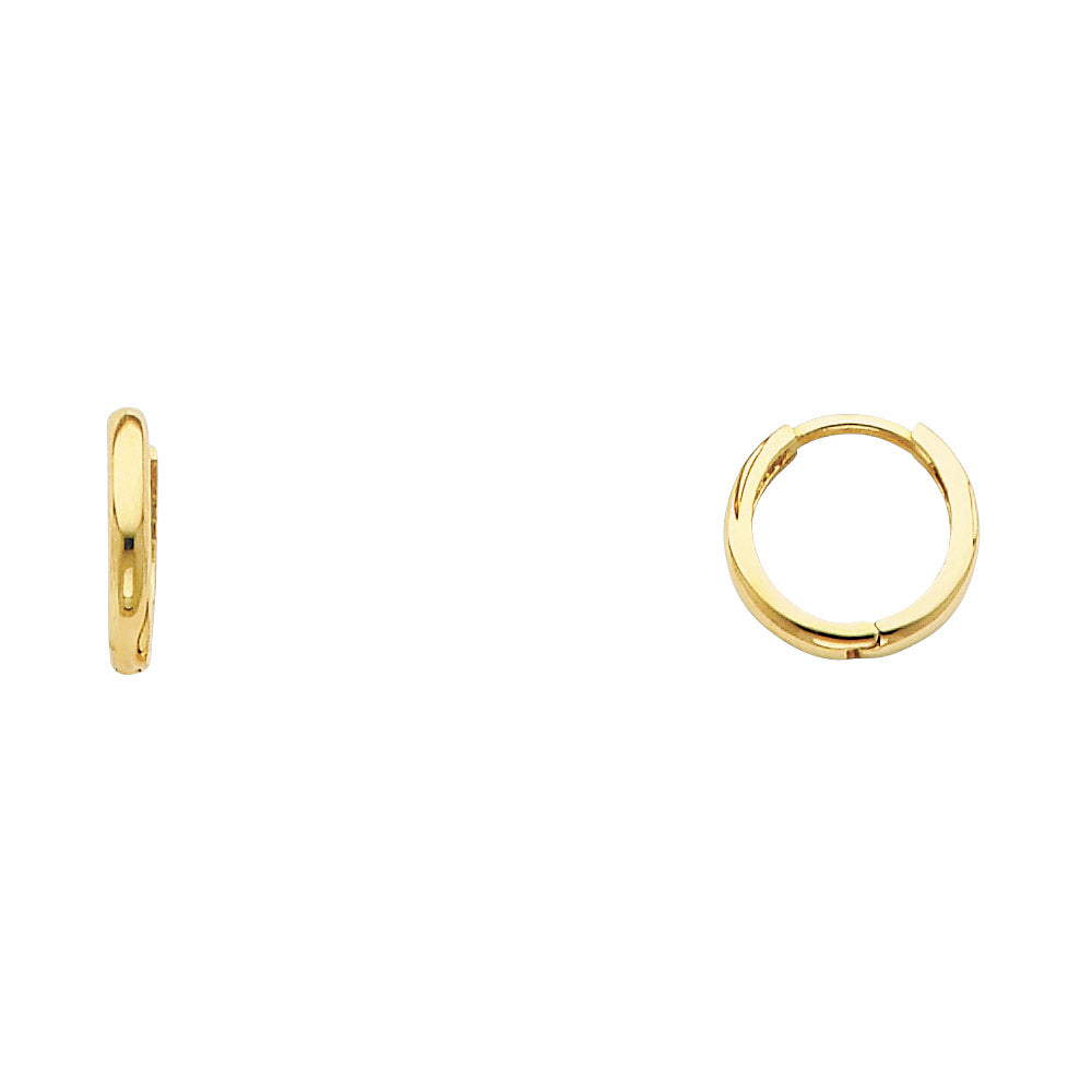 14K Yellow Gold High-Polished Plain Hoop Earrings aprox 1/2" in diameter