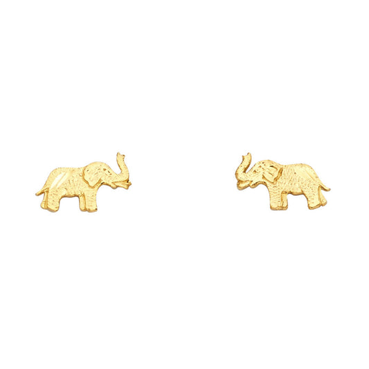 14K Yellow Gold Elephant Studs